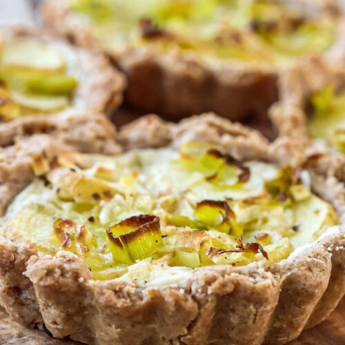 beautiful display of potato leek tarts