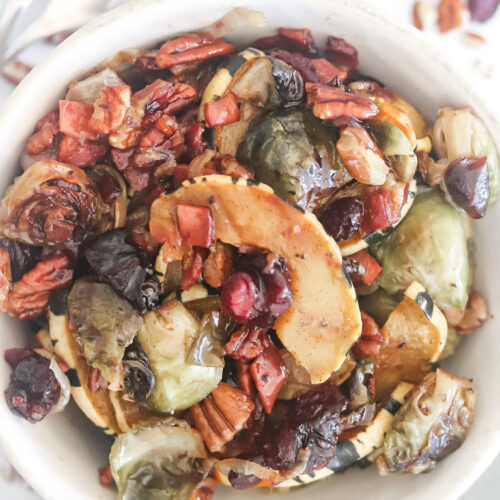 Maple Brussel Sprout Salad with Squash and Bacon